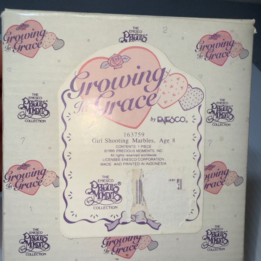 Precious Moments Figurine Growing In Grace Age 8 Girl Marbles 163759 Good‎ Box